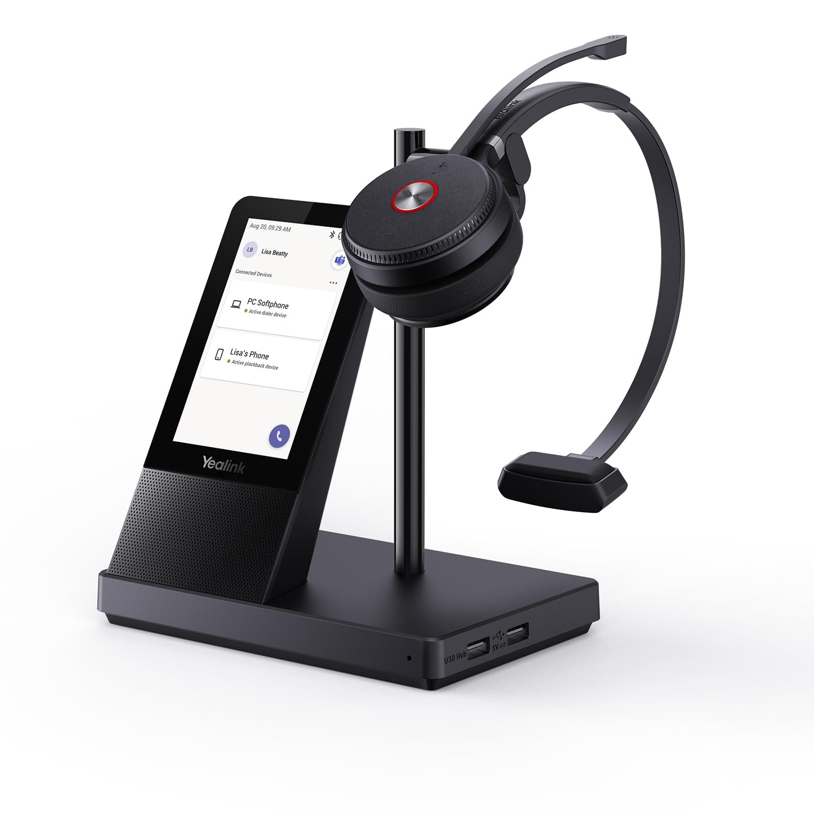 Yealink WH66 Wireless DECT Headset Teams Certified, Büro-Headset für Tischtelefon, Computer-Softphone und Handy, Noise Cancelling Mikrofon, Freisprecheinrichtung, 13H Sprechzeit, 525 ft Reichweite WH66-Mono Team Black Angebot bei HelloDeals