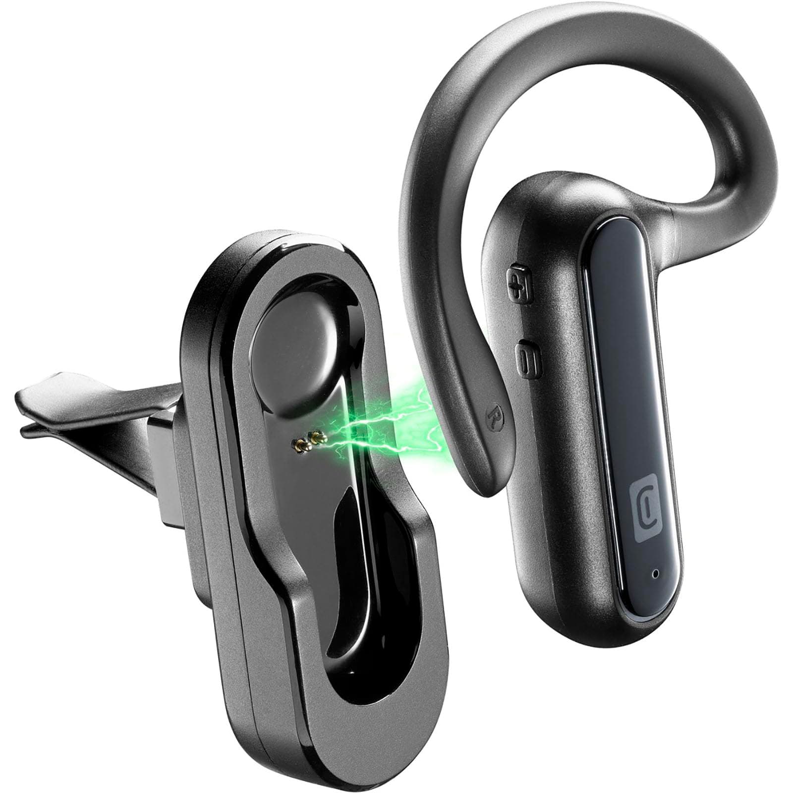 cellularline | CAR Flat | Mono-Bluetooth-Headset mit Autohalterung durch Belüftungsöffnungen oder Klebstoff – Sprechzeit: 6 Stunden – Aufladen: 1,5 Stunden – Reichweite: 10 m Angebot bei HelloDeals