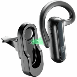 cellularline | CAR Flat | Mono-Bluetooth-Headset mit Autohalterung durch Belüftungsöffnungen oder Klebstoff – Sprechzeit: 6 Stunden – Aufladen: 1,5 Stunden – Reichweite: 10 m Angebot bei HelloDeals