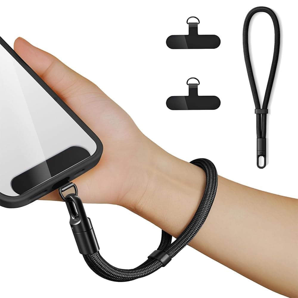 Anfire Handykette Kurz Universal,Multifunktional Handykette Handschlaufe Handy mit 2 Stück Ultradünnem Patch，Anti Verlust Handy Handschlaufe Einstellbares Handyband kurzes verstellbares Schwarz Angebot bei HelloDeals