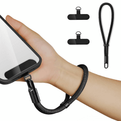 Anfire Handykette Kurz Universal,Multifunktional Handykette Handschlaufe Handy mit 2 Stück Ultradünnem Patch，Anti Verlust Handy Handschlaufe Einstellbares Handyband kurzes verstellbares Schwarz Angebot bei HelloDeals