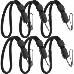 Vancle 6 Stück Universelle Nylon Handschlaufe, 21cm Verstellbares Handgelenk Trageband, für Telefon, Kamera, Schlüssel, GoPro, Walkie-Talkie, Usw Schwarz×6 Angebot bei HelloDeals