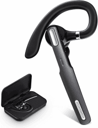 Bluetooth Headset, Wireless Bluetooth Earpiece V5.0 Hands-Free Earphones with Built-in Mic for Driving/Business/Office, Compatible with iPhone and Android Angebot bei HelloDeals