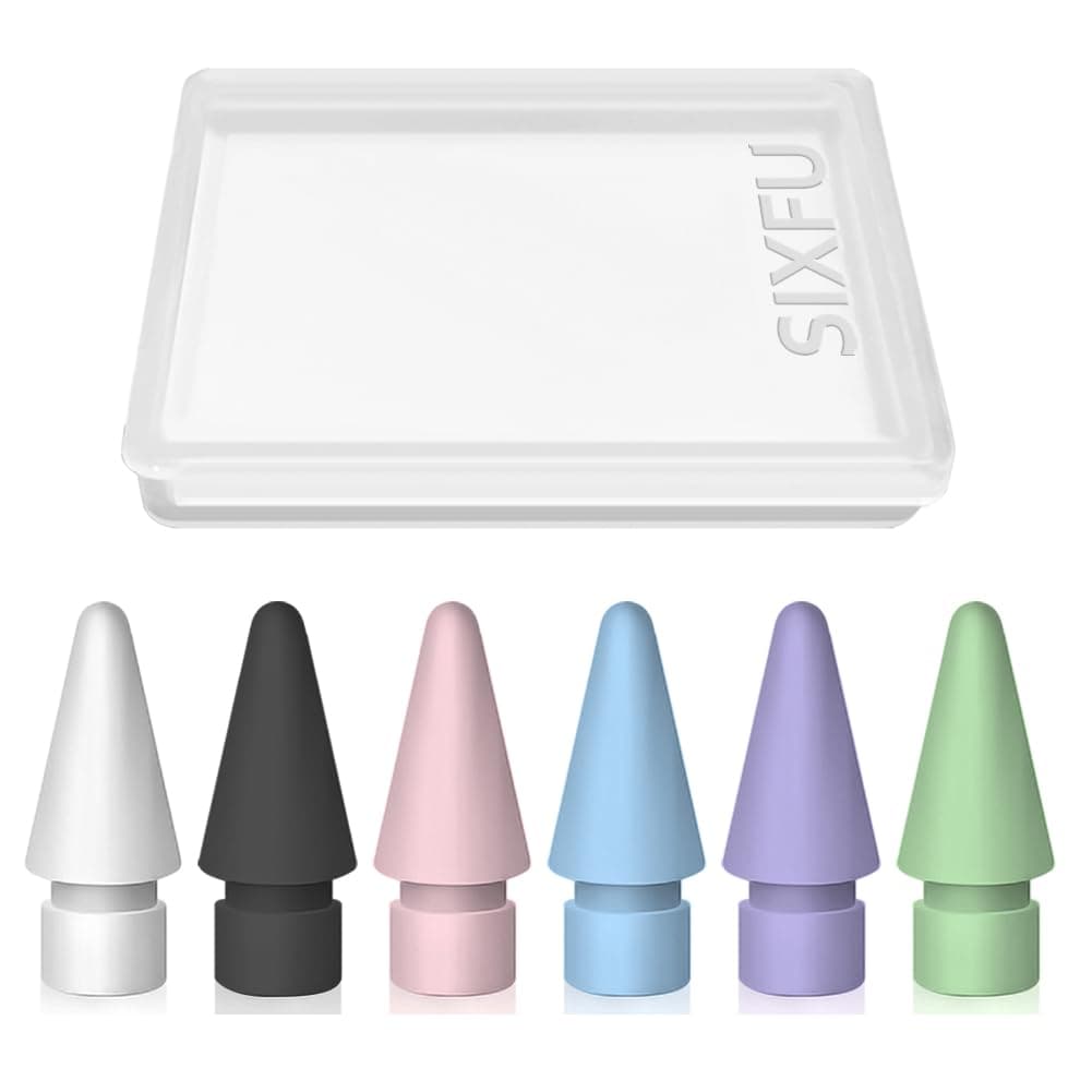 6 farbige Spitzen für Apple-Stiftspitze, kompatibel mit iPad, Stiftspitze mit Schutzhülle für Apple Pencil Pro/USB-C/1. Gen/2. Generation iPencil (weiß, schwarz, rosa, blau, lila, grün) 6 Pack weiß, schwarz, rosa, blau, lila, grün Angebot bei HelloDeals
