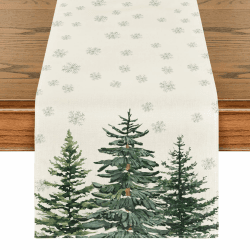Artoid Mode Kiefern Schneeflocken Weihnachten Tischläufer, Saisonnal Winter Küche Tisch Dekoration Drinnen Urlaub Party Dekor 40x180 cm 40 x 180 cm Beige Angebot bei HelloDeals