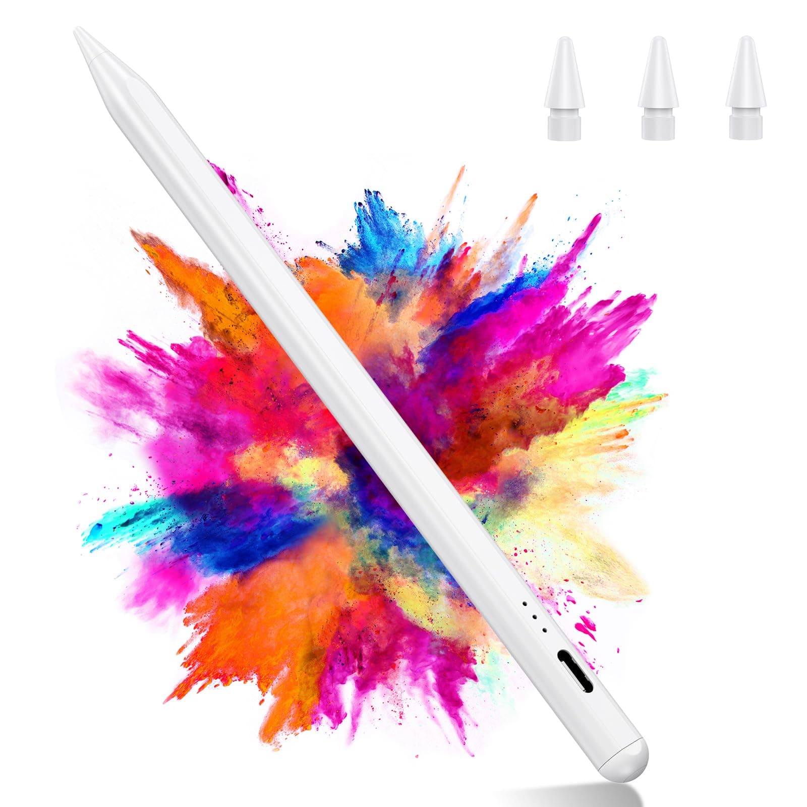 Stift für iPad 2018-2025 - 2X Schnellladung, Neigungssensitivität, Handflächenerkennung–Stylus Pen für Apple Pencil mit iPad 11/10/9/8/7/6/A16, Pro M5/M4/6/5/4/3, Air 3/4/5/M2/M3, Mini 5/6/7 Weiß-Neu Angebot bei HelloDeals