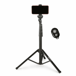 Amazon Basics Stativ für iPhones und Smartphones, ausziehbar auf bis zu 162 cm, Selfiestick-Modus und Telefonstativ-Modus, schwarz Angebot bei HelloDeals