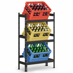 SONGMICS Getränkekistenregal, für 3 Getränkekisten, 3 Ebenen, Jede Ebene bis 30 kg belastbar, Getränkeregal,Bierkistenregal, Stahl, Kistenständer, Wasserkistenregal, tintenschwarz GYL001B01 Angebot bei HelloDeals