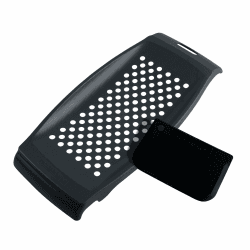 Fackelmann Spätzlereibe mit Teigschaber, Spätzlehobel aus Kunststoff, Spätzlepresse mit Teigkarte,1 Stück, Grau, 32x15x3cm Angebot bei HelloDeals
