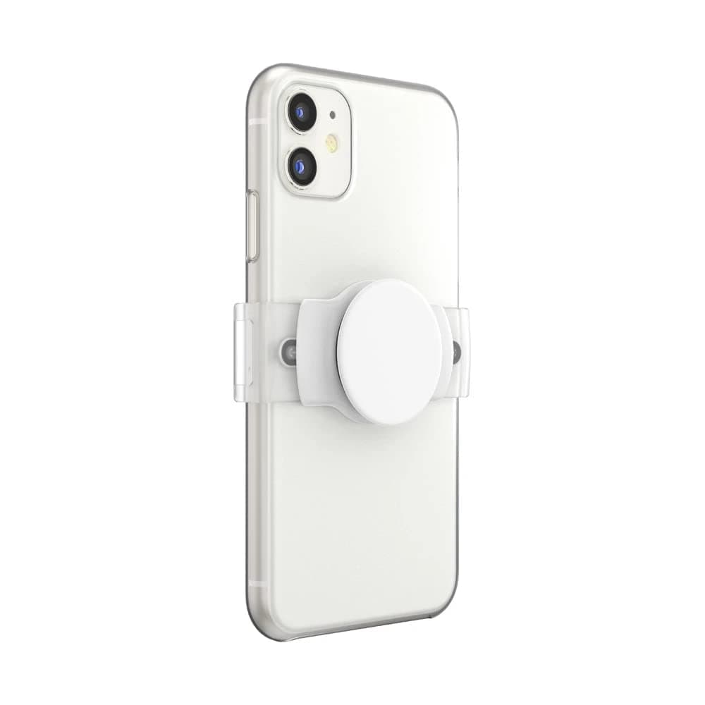 PopSockets: PopGrip Slide Stretch Antihaft-Telefonständer und -Griff mit eckigen Kanten und einem austauschbaren Top - Kompatibel mit den meisten Smartphones - Stretch White Angebot bei HelloDeals