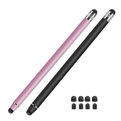 Tablet Stift, 2 Pack Touchscreen Stift 2 in 1 Gummi Stylus Touch Pen für iPhone iPad Pro Mini Samsung Galaxy Surface Huawei Lenovo usw (Schwarz+Roségold) Angebot bei HelloDeals