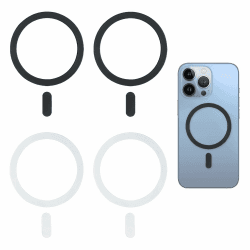 4 Stück Universal Magnet Ring Aufkleber, Kompatibel mit MagSafe Ring, Verbesserte Magnetische Aufladung und Zubehörhalterung, Einfache Installation, Optimierte Ladefunktion, Schwarz & Weiß Angebot bei HelloDeals