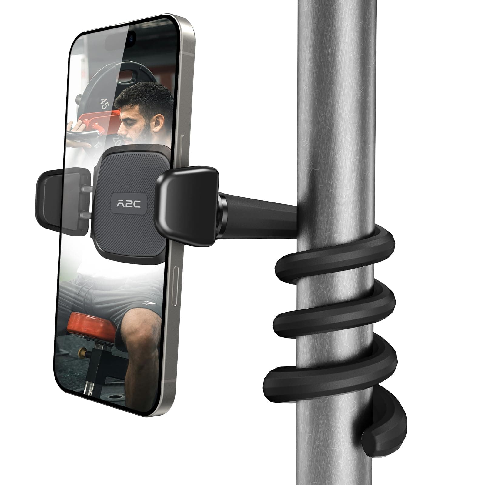 A2C Flexible Handyhalterung für Fitnessstudio, Laufband, Peloton, Kinderwagen, Einkaufswagen, Schreibtisch, tragbare Schwanenhals-Halterung mit 41,9 cm langem Arm für Smartphones mit 11,9 cm - 17,5 cm Angebot bei HelloDeals