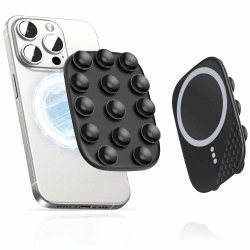Silikon Handy Saugnapf Halterung, Magnet Handyhalterung mit MagSafe Kompatibel mit iPhone und Android, Magnetische Handyhalterung für Dusche, TikTok Ersteller, Videos und Selfies, Schwarz Angebot bei HelloDeals