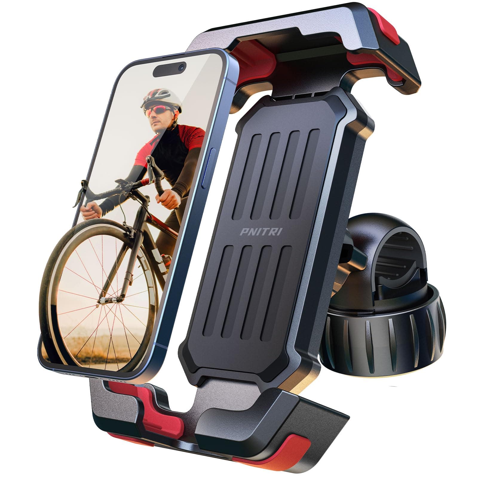 Pnitri Handyhalterung Fahrrad, Fahrrad Handyhalterung Lenker - [2025 Verbessertes 3S Installation], E Scooter Handy Halterung, Universal Handyhalter Fahrradlenker für iPhone, Samsung Smartphones 1 Angebot bei HelloDeals