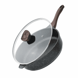 Kordisen Antihaft Tiefe Bratpfanne mit Deckel, 30 cm Große Granitbeschichtung Pfanne, Induktion Kompatibel, Gesunde Stein Kochgeschirr, PFOA-frei Klassischer Granit 30cm Angebot bei HelloDeals