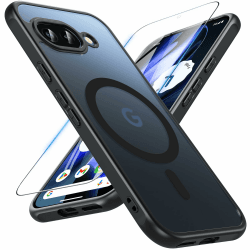 OWKEY Google Pixel 9a Hülle, Magnetisch Pixel 9a Hülle für Magsafe mit Panzer Glas, [Schutz in Militärqualität] Translucent Matte Stoßfest Handyhülle Pixel 9A Case Dünn Cover Schutzhülle, Schwarz Pixel 9a Pixel 9a-Schwarz Angebot bei HelloDeals