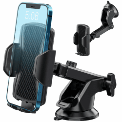 Hoppac Handyhalterung Auto, Ultrastarker Saugnapf Handyhalter Auto Armaturenbrett Windschutzscheibe, 360° Drehung EIN-Knopf-Entriegelung Kfz Handyhalterung für iPhone Max Android Smartphone 4-7" Angebot bei HelloDeals