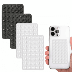 4 Stück Silikon Handy Saugnapf Halterung Doppelseitig, Freihändig Sticky Silikon Saugnapf Handyhülle für Selfies & Videos, Saugnäpfe Handyhalter für Alle Handy Modelle,Transparent & Schwarz Angebot bei HelloDeals