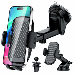 Handyhalterung Auto, Handyhalterung Auto Lüftung Armaturenbrett Windschutzscheibe KFZ Handy Halterung mit EIN-Knopf-Release, 360° Drehbar für iPhone, Android Alle Smartphones Angebot bei HelloDeals