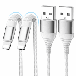 iPhone Ladekabel, Lightning Kabel [2Pack 2M+1M] iPhone Schnellladekabel MFi Zertifiziert, Nylon Fast USB Ladekabel für iPhone 14 13 12 11 Pro Max XS Max XR X 8 7 6 6s Plus SE, iPad Air(Weiß) 1M+2M(Weiß) Angebot bei HelloDeals