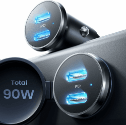LISEN 90W für iOS 26 Superschnelles Laden Zigarettenanzünder USB C, [Mini Titanium 12v Steckdose Adapter ] KFZ Ladegerät USB C, Car Charger Schnellladung für iPhone 16 15 Pro Max iPad Galaxy S25 S24 Schwarz Angebot bei HelloDeals