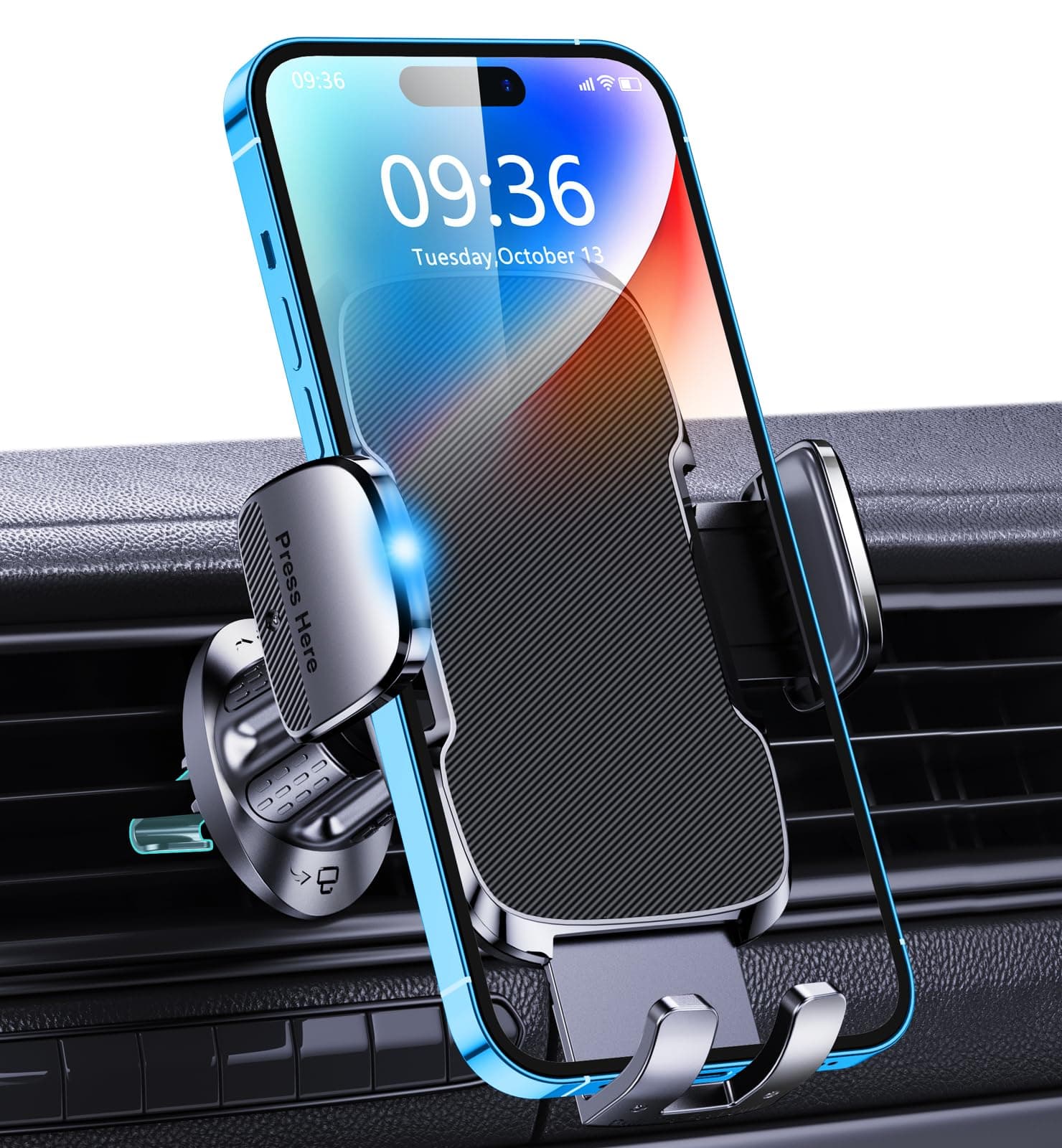 Glangeh Handyhalterung Auto Lüftung, Upgrade Hakenclip Handy Halterung Auto, 360° Drehbar KFZ Auto Kühlerhalterungen mit EIN-Knopf-Release, Kompatibel mit iPhone 17 Pro Max, Alle 4-7" Smartphone Schwarz Angebot bei HelloDeals