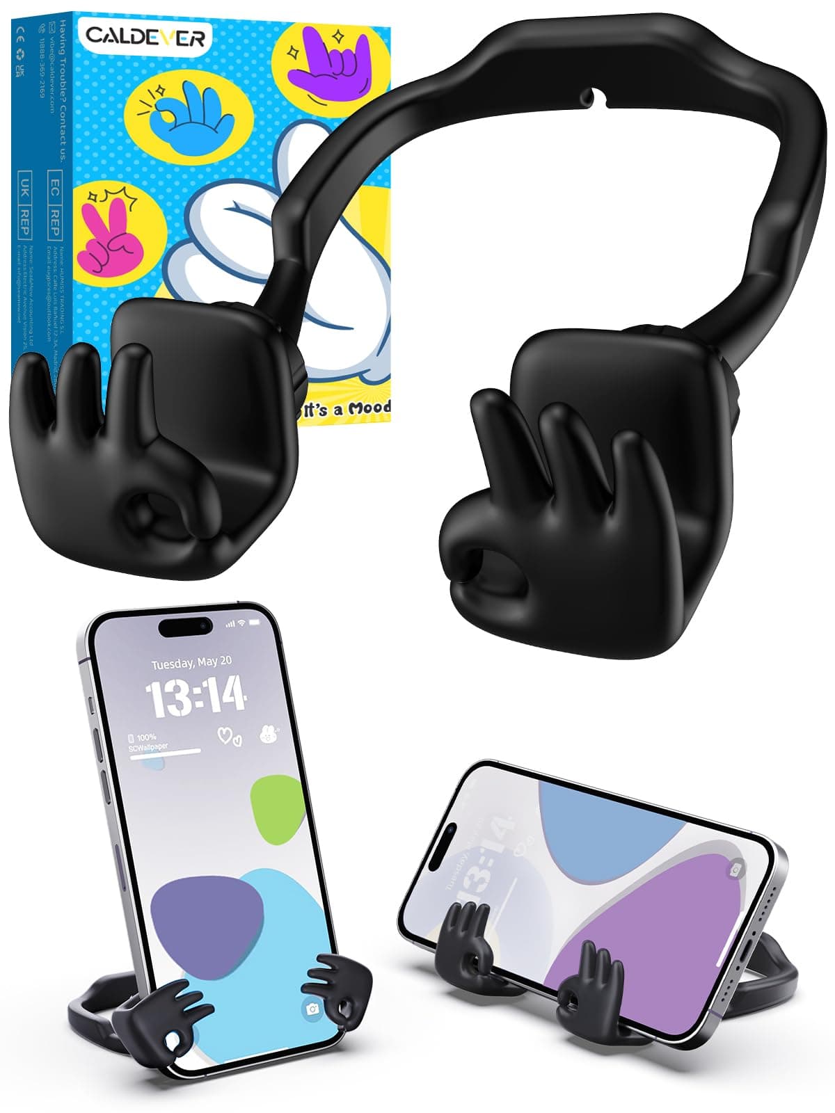 Geschenke für Männer Frauen Kinder Junge Mädchen Handyständer: Weihnachten Geschenk Wichtelgeschenk Nikolaus für Papa Mama OK Handyhalterung Handy Ständer Halterung Tisch Kleine Gadgets Geschenkideen Schwarz 1 Angebot bei HelloDeals