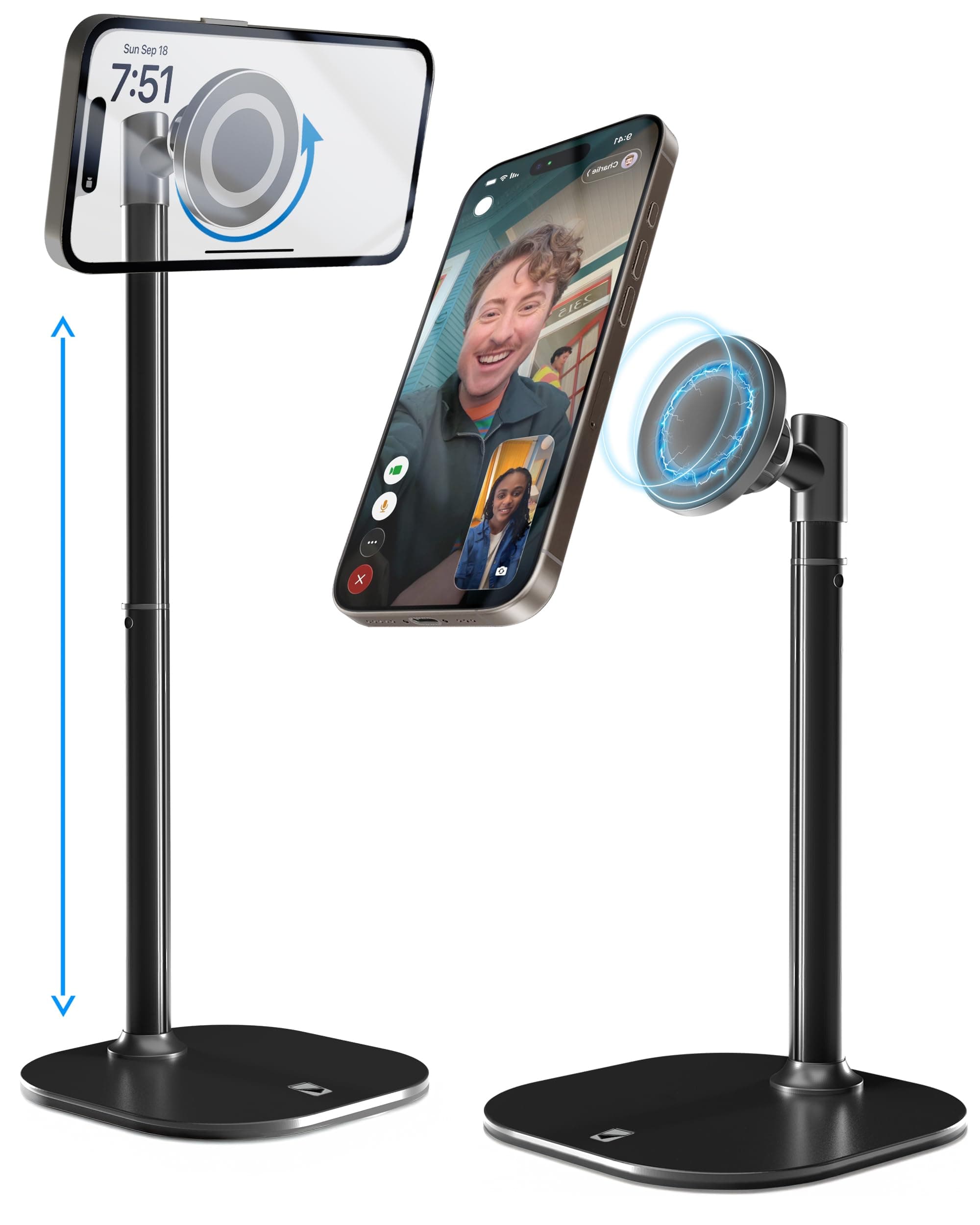 Cooper MagStand - Höhenverstellbarer Magnetischer iPhone-Ständer für den Schreibtisch und Videoaufnahmen - MagSafe Halterung für iPhone 16 Pro Schwarz Netto Angebot bei HelloDeals
