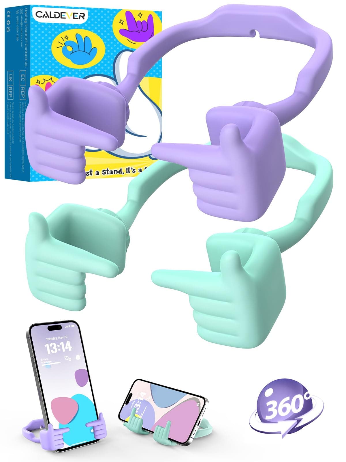 Geschenke für Frauen Mädchen Kinder Handyständer: Weihnachten Geschenk Wichtelgeschenk Nikolaus Männer Junge Mama Papa Schüchterne Handyhalterung Handy Ständer Halterung Tisch Kleine Lustig Gadgets Lila & Grün 2 Angebot bei HelloDeals
