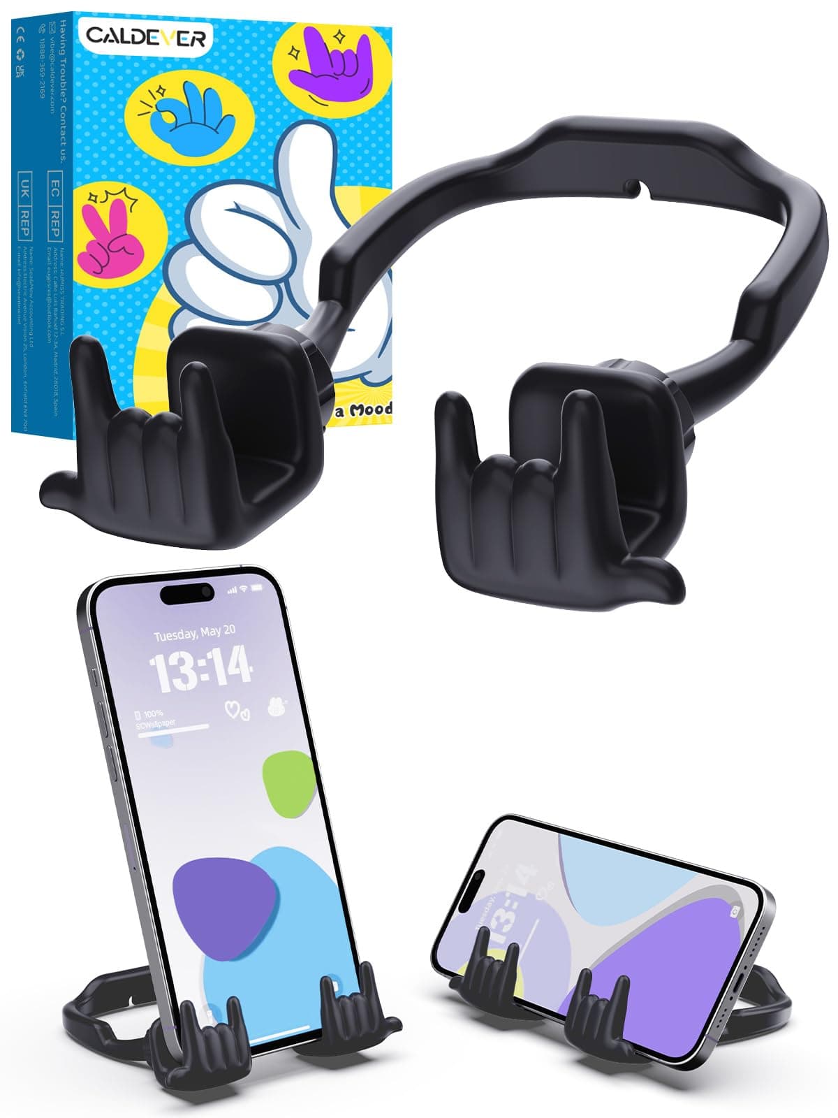 Geschenke für Frauen Männer Mädchen und Jungen Handyhalter: Weihnachten Geschenk Rock-Geste Handyhalterung für Tisch Nikolaus handy halterung tisch Kleine Gadgets zu Weihnachten Geburtstag Schwarz Schwarz 1 Angebot bei HelloDeals