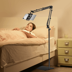 TRYONE Tablet Bodenständer Bett Kindle Halterung, Flexibler Verstellbarer Arm mit 1.85 kg Metall Basis Kompatibel mit iPad/Kindle/Handy/Switch/Fire/Galaxy Tabs, oder Anderen Geräten von 4,7-16.1 Zoll Schwarz Angebot bei HelloDeals