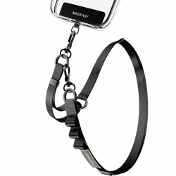 MAGEASY 2-in-1-Handy-Umhängeband – Universal-Crossbody-Handygurt und Handschlaufe mit integriertem Schlüsselanhänger, Handy-Haltegurte Schwarz Angebot bei HelloDeals