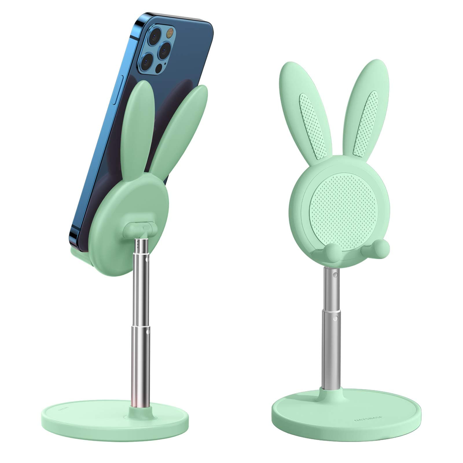 Cute Bunny Desktop-Telefonständer, Höhe und Winkel, verstellbar, kompatibel mit den meisten Handys und Tablets, 10,2 - 25,4 cm (4 - 10 Zoll), Grün Green Angebot bei HelloDeals