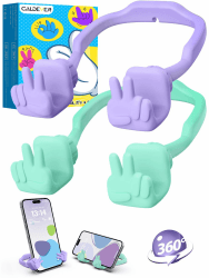 Geschenke für Frauen Männer Mädchen und Jungen Handyhalterung: Weihnachten Geschenk Yeah-Geste Handyhalter Nikolaus Handyständer für Tisch Kleine Gadgets Kinder zu Weihnachten Geburtstag (Lila Grün) Lila & Grün 2 Angebot bei HelloDeals