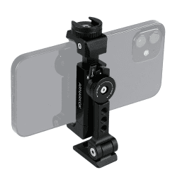 Metall-Stativhalterung + drehbarer Blitzschuh, um 360 Grad dreh- und neigbarer Winkel, kompatibel mit iPhone Smartphone-Halterung,Desktop-Stativ für Handy,Video-Live-Streaming,Vlogging Rig Angebot bei HelloDeals