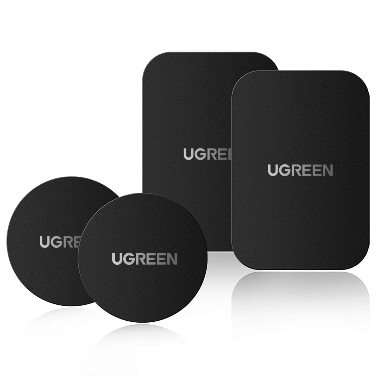 UGREEN Metallplatte für Magnet KFZ Handy Halterung Metallplättchen selbstklebend Handyhalterung Metall Platte für Handy Magnethalterung 3M Kleber KFZ Handyhalter Magnet 4 Stück 2 Rund und 2 Rechteckig Angebot bei HelloDeals