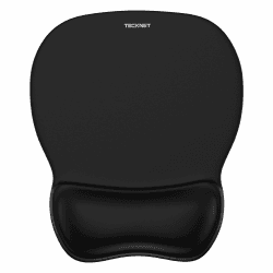 TECKNET Mauspad mit Gelkissen, Ergonomisches Mousepad mit Handauflage, Glatter Handgelenkstütze zur Schmerzlinderung, rutschfeste PU-Basis, Komfort Mauspad für Büro Home und Gaming 1 Pack Schwarz Angebot bei HelloDeals