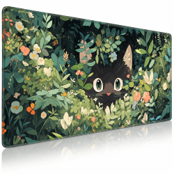 Schreibtischunterlage Gaming Mauspad, Mousepad XXL 900 * 400MM Mouse Pad mit Wasserdicht und Anti-Rutsch Basis für Büro&Zuhause Verbessert Geschwindigkeit(Katze) Schwarz Angebot bei HelloDeals