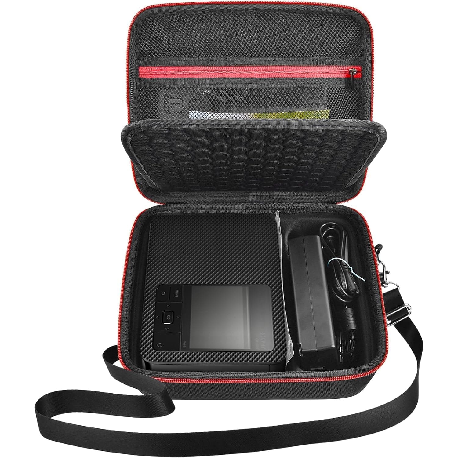 casmilee Hart Tasche für Canon SELPHY CP1500/CP1300/CP1200 Mini Mobiler Fotodrucker und Farbtinten Papierset mit Verstellbarem Schultergurt - Nur Tasche (Schwarz) Angebot bei HelloDeals