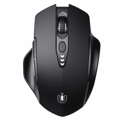 Uineer Bluetooth Maus, aktualisiert Maus kabellos Tri-Modus (BT 5.0/4.0+2,4 GHz), sichtbare Batteriestufe, ergonomische Computer Maus, 4 einstellbare DPI, funkmaus für Laptop und PC, schwarz Angebot bei HelloDeals
