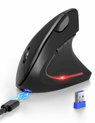 TECKNET Ergonomische Bluetooth Maus, Wiederaufladbar Kabellose Vertikale Maus (BT 5.0/3.0 + 2.4G), 6 Einstellstufen bis 4800 DPI, Optische Leise Funkmaus mit USB-A-Empfänger, Breite Kompatibilität Schwarz Angebot bei HelloDeals