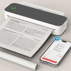 Bluetooth Thermodrucker A4, Portable Mobiler Drucker A4 für Unterwegs, Inkless Printer Kompatibel mit Android & IOS und Laptop, Tragbarer Drucker für Zuhause, Büro, Tattoo Stencil Dunkelgrau Angebot bei HelloDeals