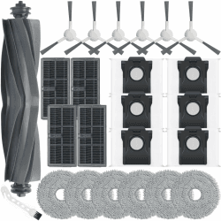 24 Stück Zubehör für Dreame L10s Ultra Gen 2/L10s Pro Ultra Heat/X30 Ultra/Mova E30 Ultra Saugroboter,Bestehend Aus 1 Hauptbürste,6 Wischtüchern,4 HEPA Filtern,6 Seitenbürsten,6 Staubbeutel L10s Ultra Gen 2 Zubehör Angebot bei HelloDeals