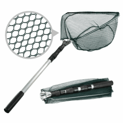 Kescher Angeln, Teleskop-Kescher 130cm, Unterfangskescher Angelkescher mit Faltbare Fischernetz, Langlebiges Nylongeflecht Angelzubehör für Erwachsene und Kinder Angebot bei HelloDeals