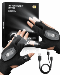 ThxToms LED Handschuhe mit Licht,Geschenke für Männer Weihnachten,Angelzubehör,Angler Geschenke für Papa,Geburtstagsgeschenk für Männer Schwarz Angebot bei HelloDeals