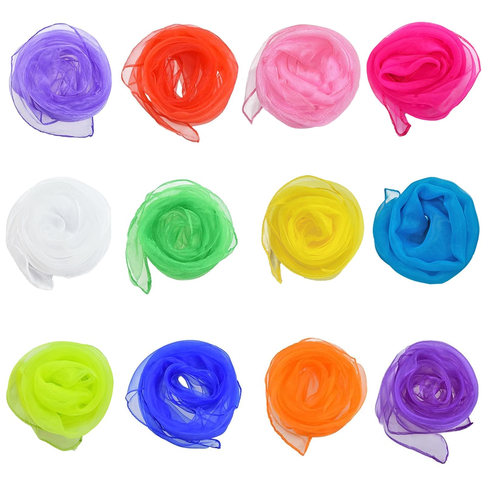 Tücher [12 Pack] Jongliertücher für Sensorisches Werkzeug, Tanzen, Jonglieren, 60 x 60cm Angebot bei HelloDeals