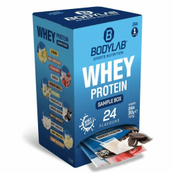 Bodylab24 Whey Protein Adventskalender 2025, Fitness Adventskalender mit 24 verschiedenen Whey Sorten, bis zu 80% Eiweiß, limitierte Sample Box Whey Protein 24 Stück (1er Pack) Angebot bei HelloDeals