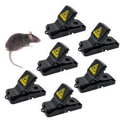 6 Stück Mausefalle, Effiziente Wiederverwendbare Schlagfalle, Sofort startklar Professionelle Rattenschlagfallen, Rattenfalle ohne Rattengift, Mausfallen für Haus und Draußen Angebot bei HelloDeals