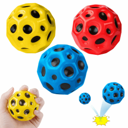 OSDUE 3PCS Jumping Ball, Space Ball Super High Bouncing Bounciest Lightweight Foam Balls Hohe Springender Gummiball Sprünge Gummiball Space Balls EIN Knallendes Geräusch Machen für Party Gift Rot/Blau/Gelb Angebot bei HelloDeals